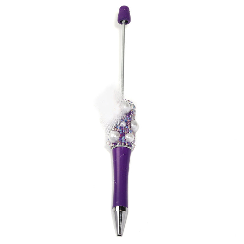 Wholesale 5pcs Creative Pearl Ball DIY Bead Sparkling Bubble Ball Spinning Ballpoint Pen